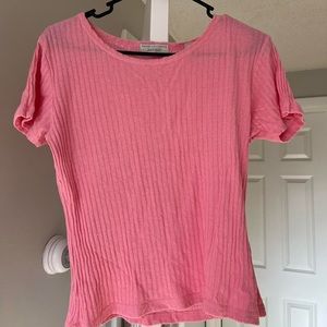 Pink pointelle top from Lord and Taylor, Petite Small, fits like a regular small